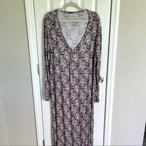 Posh Peanut Womens XL Gown Maxi Dress in Floral Bamboo Nightgown Hospital
